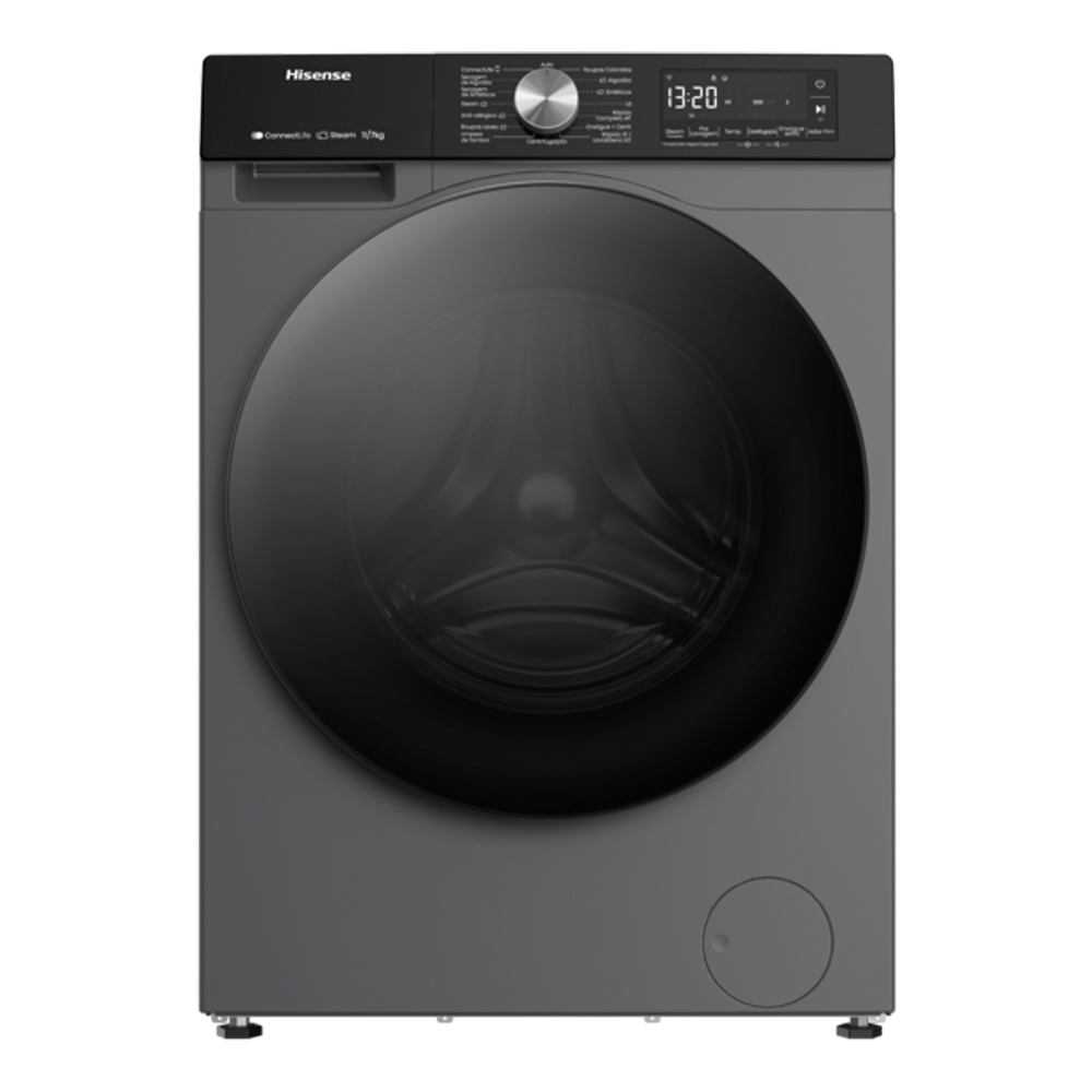Lava E Seca Hisense Conectada Steam Wi-Fi 11Kg Wd3s1143bt1/Bt2 - Titanium - 110 Volts