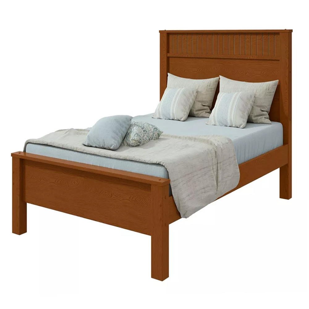 Cama Casal Athenas Mdp E Mdf Cabeceira Alta Lopas - Frassino