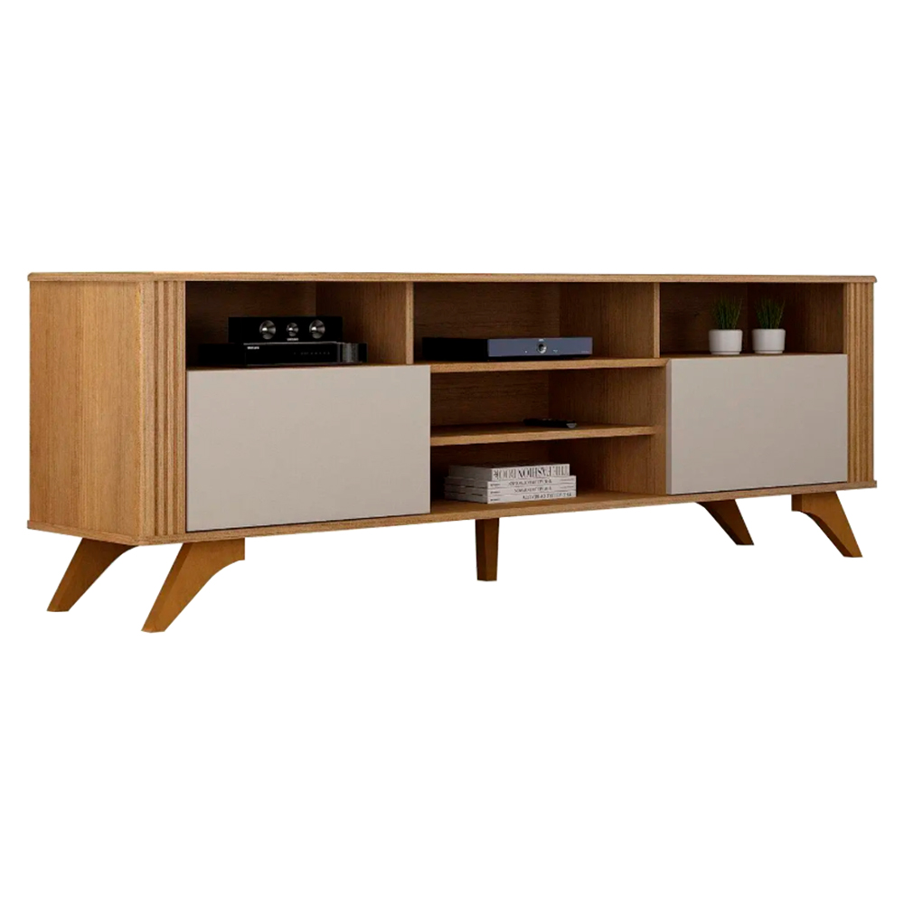 Rack Para Tv Até 65” 2 Portas Mariana Valdemóveis - Cinamomo/Offwhite