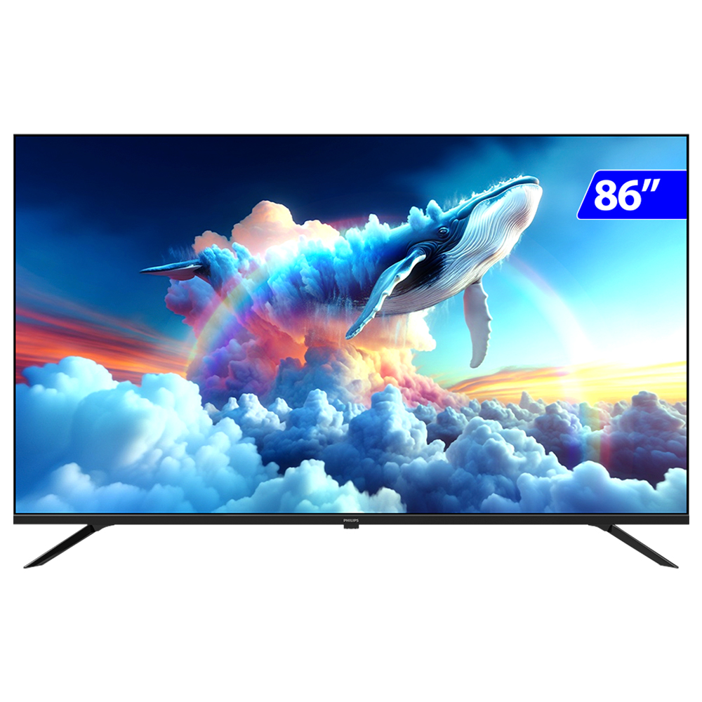 Smart Tv Philips Dled 86" 4K Wi-Fi Google Tv Bordas Ultrafinas 86Pug7019/78