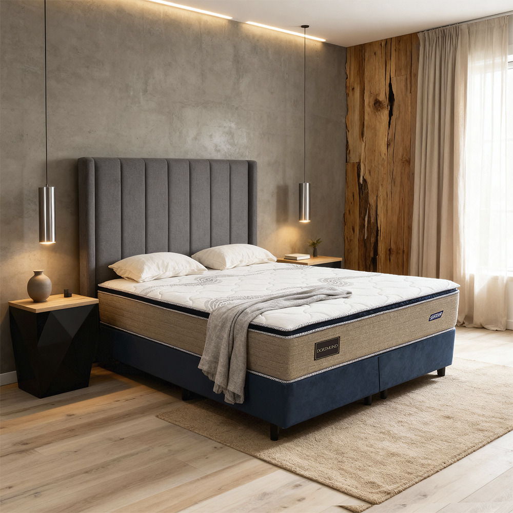 Colchão Cama Box Gazin Molas Ensacadas Queen Size Dortmund 158x198