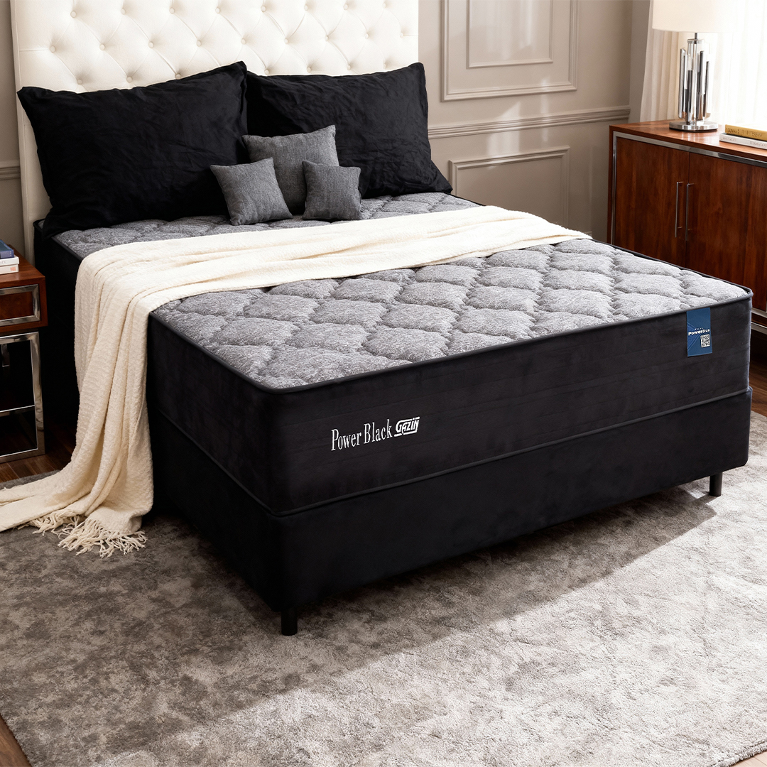 Colchão Cama Box Gazin Molas Ensacadas PowerBlue Casal Power Black